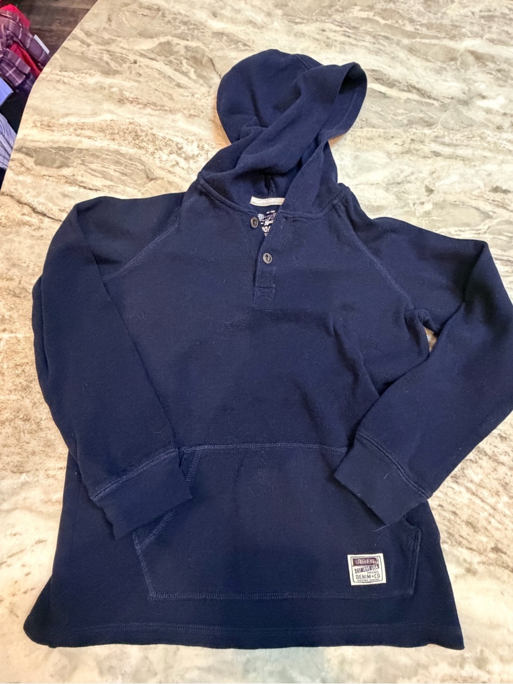 OshKosh B’gosh Boys Navy Blue Pullover Hoodie Sweatshirt Size 10/12